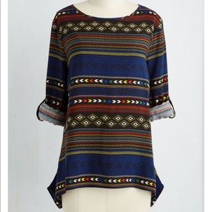 ModCloth Fun2Fun Colorful Pixelated Print Top - Lg